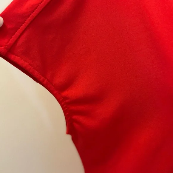 XS H By Halston Red Dolman Shirt Sleeve Button Front Blouse - Picture 7 of 13